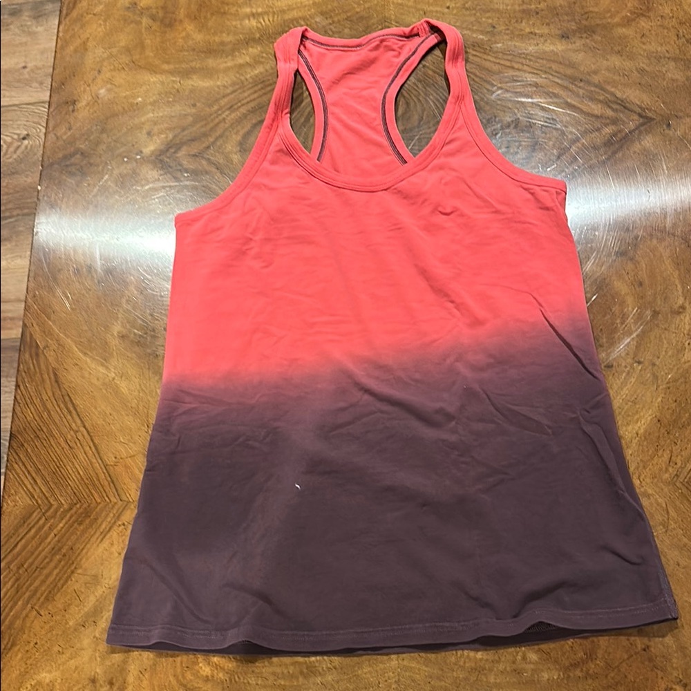 Lululemon Athletica Red and Brown Ombre Tank Top